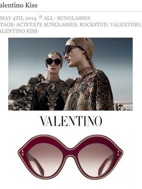 Authentic Valentino Women’s Burgundy Sculpted Cat-Eye Sunglasses
Without box